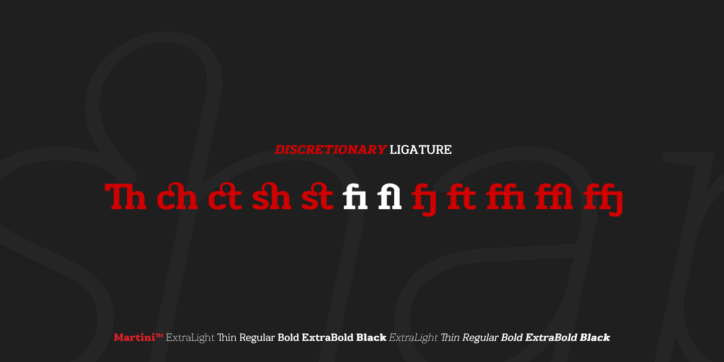 Ejemplo de fuente Martini Black Italic